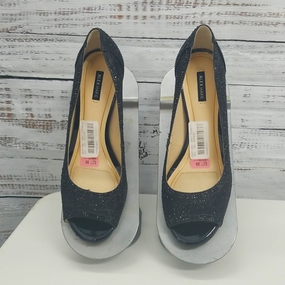 Alex Marie Black Sparkle heels